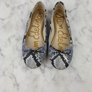 Sam Edelman Snakeskin Flats size 9W black white